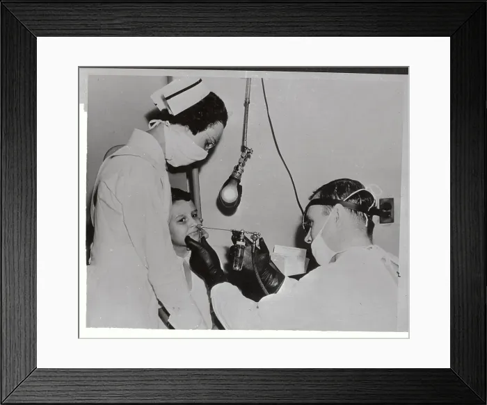 Framed Print : Boy Receiving Polio Prevention Treatment