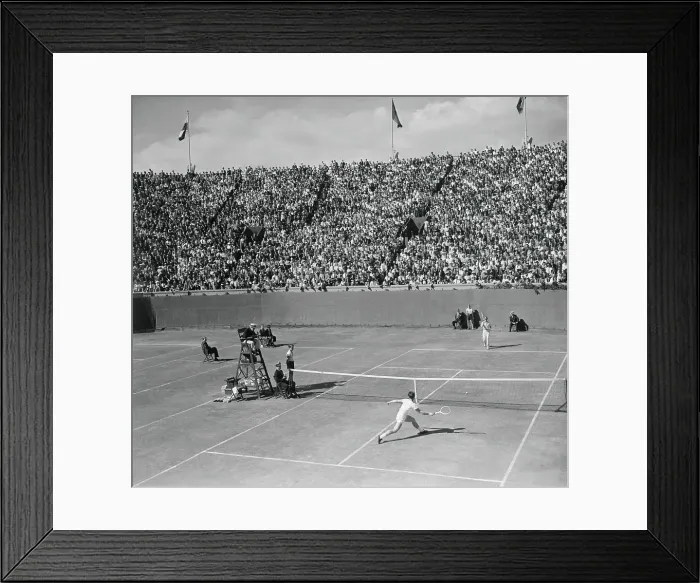 Framed Print : Riggs and von Cramm on Court Framed Print : Riggs and von Cramm on Court