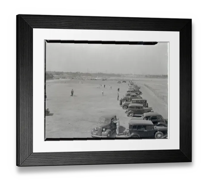 Framed Print : Cars Lined Up at North Beach Airport Under Renovation Framed Print : Cars Lined Up at North Beach Airport Under Renovation