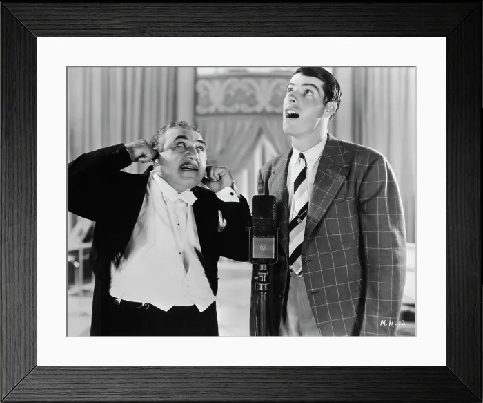Framed Print : Joe DiMaggio and Henry Armetta Singing into Microphone Framed Print : Joe DiMaggio and Henry Armetta Singing into Microphone