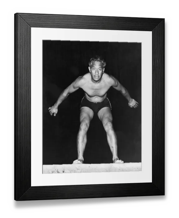 Framed Print : Portrait of Duke Kahanamoku at Swim Meet Framed Print : Portrait of Duke Kahanamoku at Swim Meet