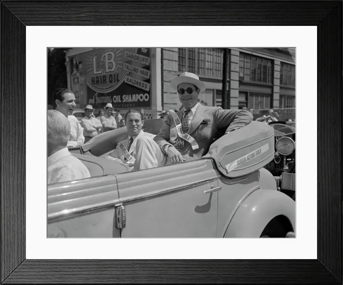 Framed Print : Actors Riding in Screen Actors Guild Car