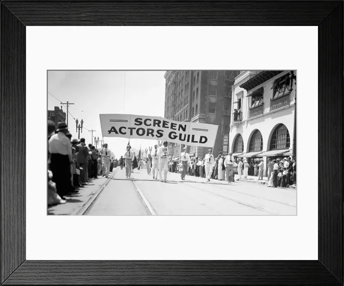 Framed Print : Screen Actors Guild Marching in Labor Day Parade Framed Print : Screen Actors Guild Marching in Labor Day Parade