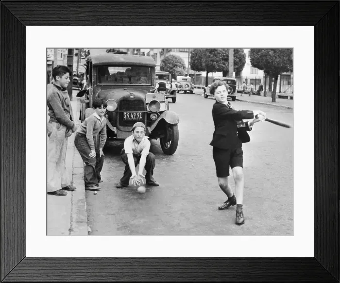 Framed Print : Freddie Bartholomew Playing Street Baseball Framed Print : Freddie Bartholomew Playing Street Baseball