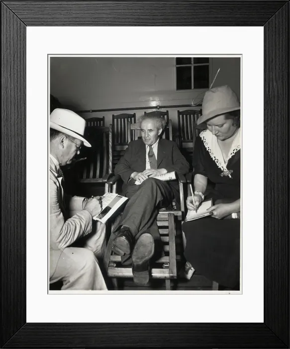 Framed Print : David Ben Gurion Back from Geneva Palestine Conference Framed Print : David Ben Gurion Back from Geneva Palestine Conference
