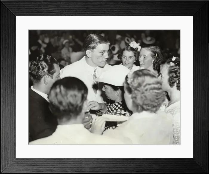 Framed Print : Prize Fighter Tommy Farr Being Mobbed by Fans Framed Print : Prize Fighter Tommy Farr Being Mobbed by Fans