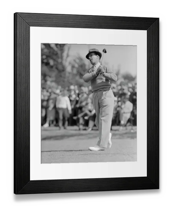 Framed Print : Harry Cooper Taking a Swing with Golf Club Framed Print : Harry Cooper Taking a Swing with Golf Club