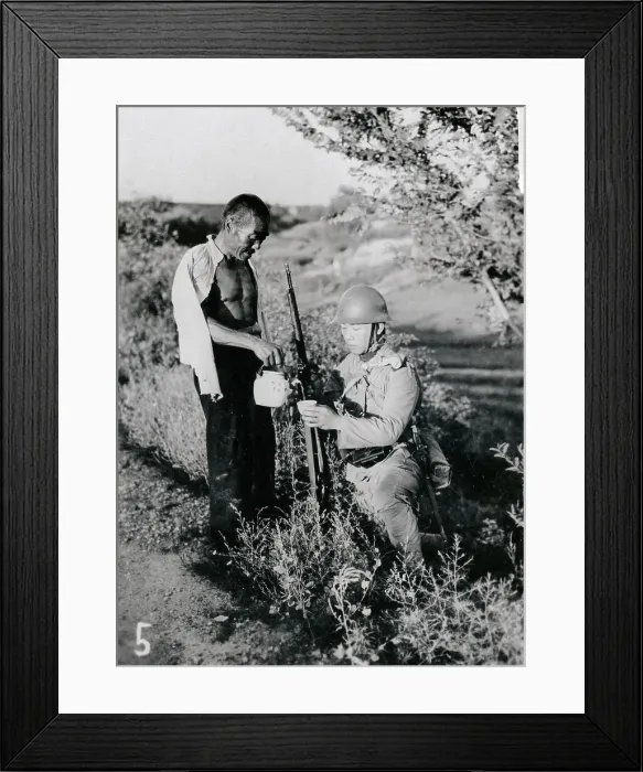 Framed Print : Chinese Prisoner Serving Japanese Soldier Tea Framed Print : Chinese Prisoner Serving Japanese Soldier Tea