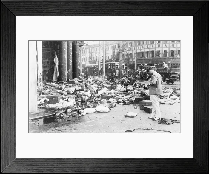 Framed Print : Dozens Die in Shanghai Bombing 1937 Framed Print : Dozens Die in Shanghai Bombing 1937