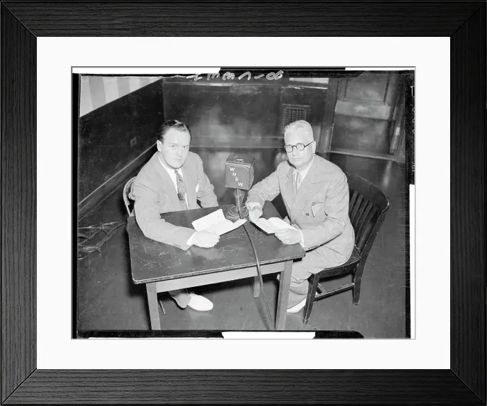 Framed Print : Alex Raymond and Russ Westover at Radio Broadcast Framed Print : Alex Raymond and Russ Westover at Radio Broadcast