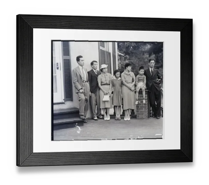 Framed Print : Japanese, Family Standing / Site Of Tennis Framed Print : Japanese, Family Standing / Site Of Tennis