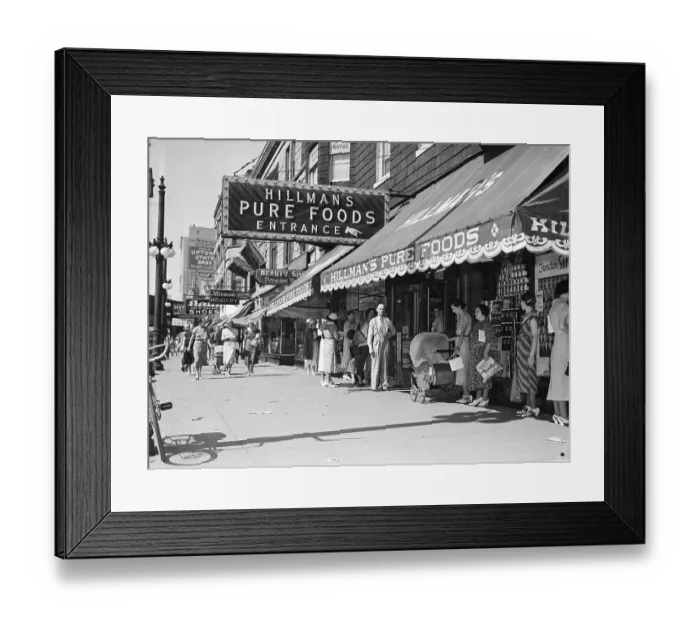 Framed Print : Baby Carriage in Front of Store at Kidnap Site