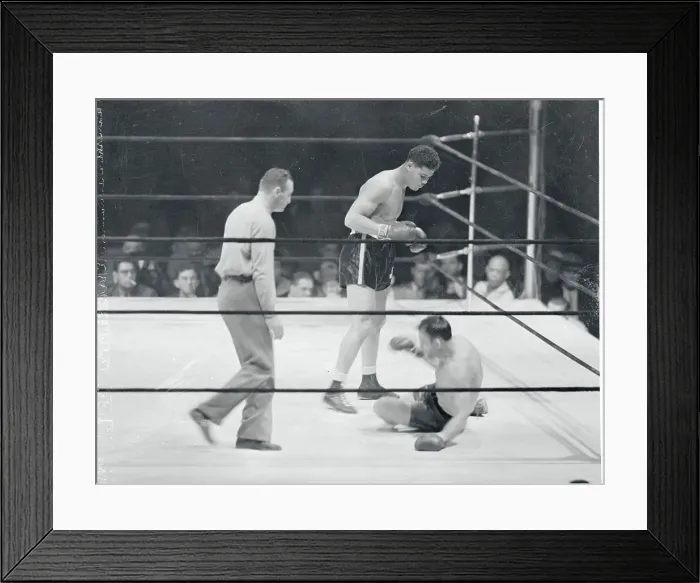 Framed Print : Jack Sharkey Falling to the Ground
