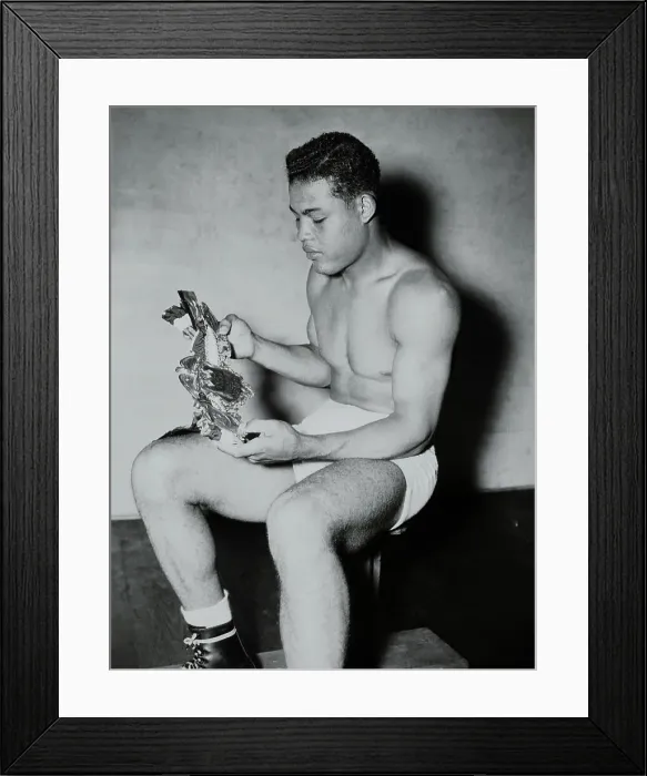 Framed Print : Joe Louis Observing Belt Framed Print : Joe Louis Observing Belt