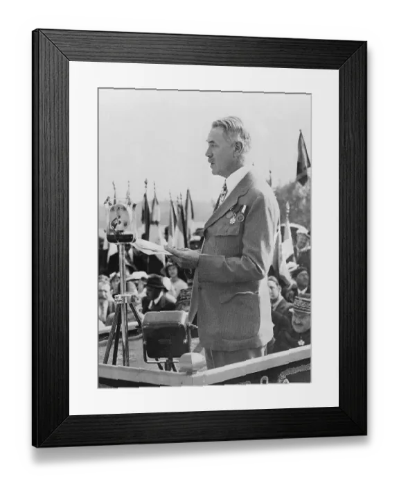 Framed Print : Robert McCormick Speaking at War Memorial