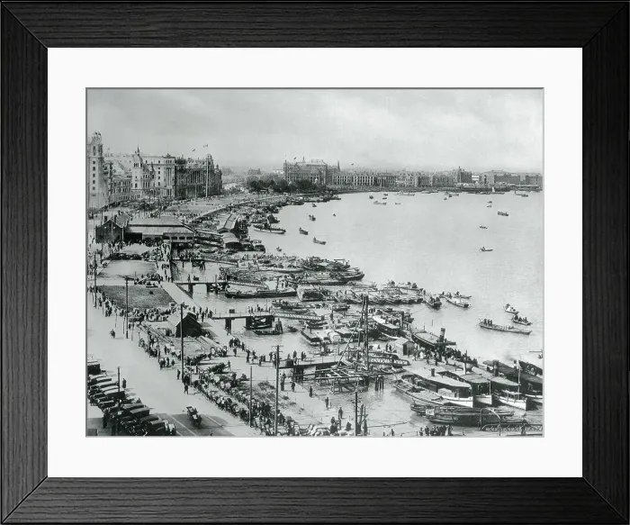 Framed Print : Aerial view of Bund in Shanghai Framed Print : Aerial view of Bund in Shanghai