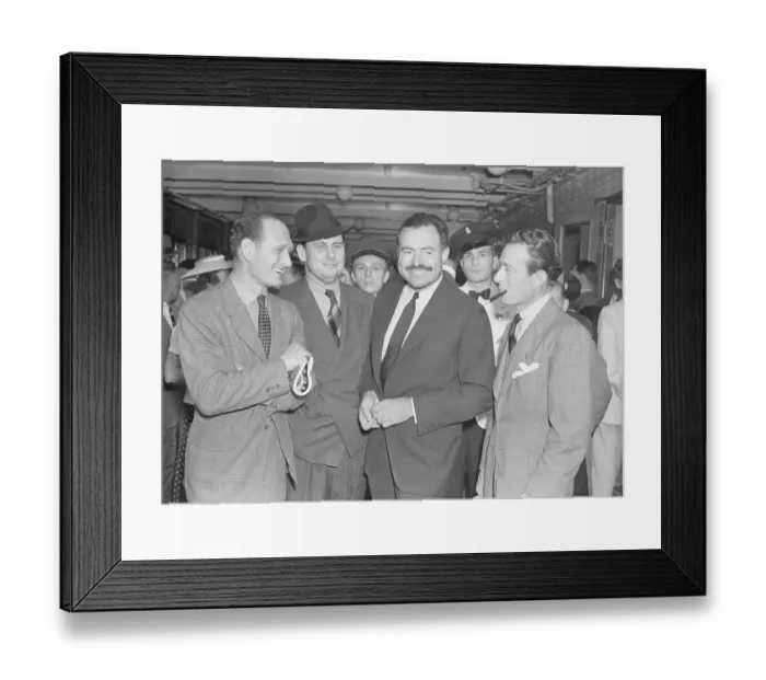 Framed Print : Writer Ernest Hemingway with Friends Framed Print : Writer Ernest Hemingway with Friends