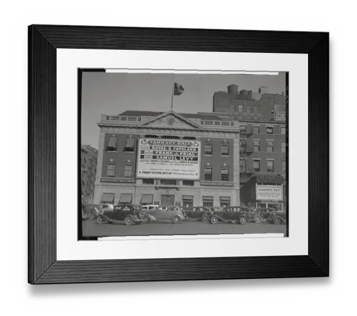 Framed Print : Tammany Hall Banner Showing Nominations Framed Print : Tammany Hall Banner Showing Nominations