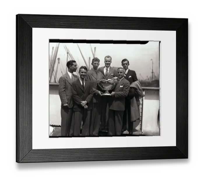 Framed Print : United States Davis Cup Team Arriving from England Framed Print : United States Davis Cup Team Arriving from England