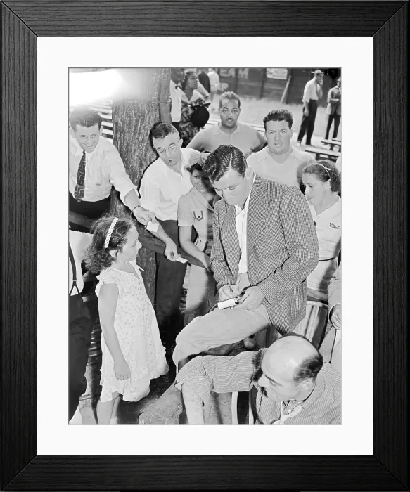 Framed Print : James J. Braddock Signing Autographs Framed Print : James J. Braddock Signing Autographs