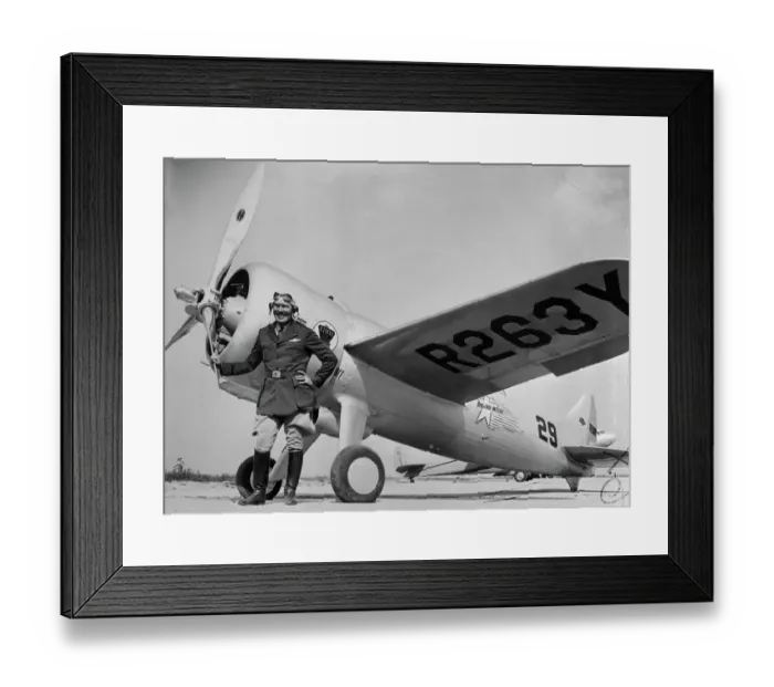 Framed Print : Colonel Roscoe Turner with Airplane Framed Print : Colonel Roscoe Turner with Airplane