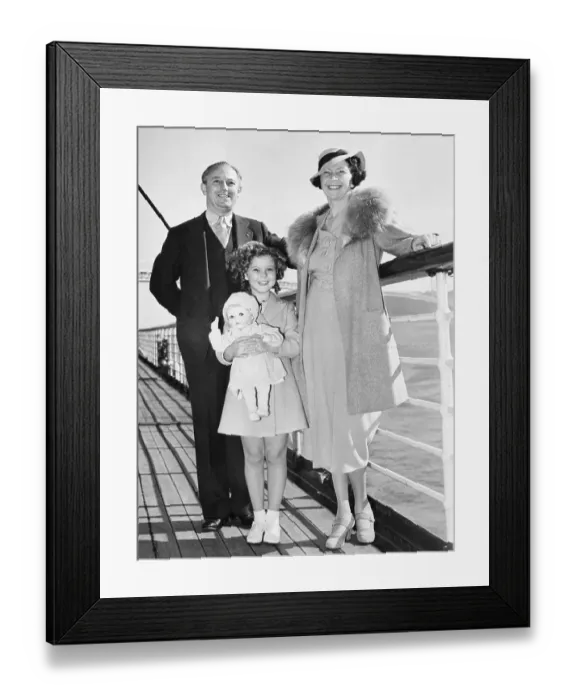 Framed Print : Portrait of Shirley Temple and Parents Framed Print : Portrait of Shirley Temple and Parents