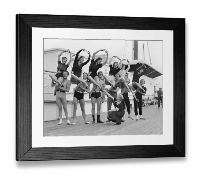 Framed Print : Ballet Dancers on Ship Deck Framed Print : Ballet Dancers on Ship Deck