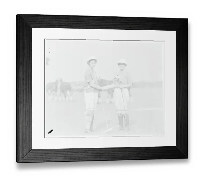 Framed Print : Rival captains meet before polo battle Framed Print : Rival captains meet before polo battle