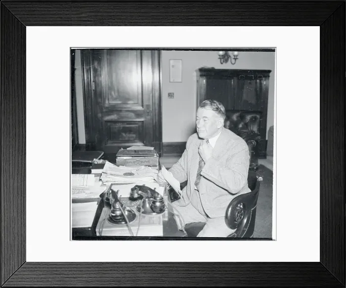 Framed Print : Alben Barkley Adjusting His Tie Framed Print : Alben Barkley Adjusting His Tie