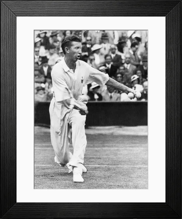 Framed Print : Don Budge in Action During Wimbledon Framed Print : Don Budge in Action During Wimbledon