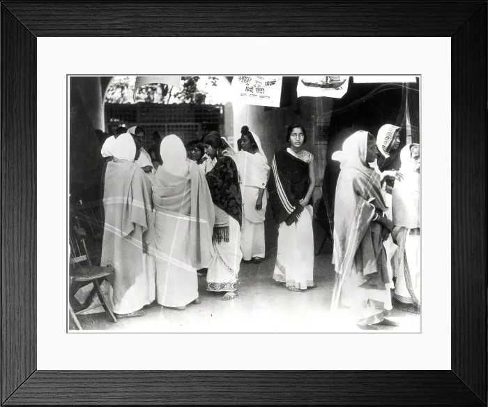 Framed Print : Women Of India Await Their Turn To Vote Framed Print : Women Of India Await Their Turn To Vote