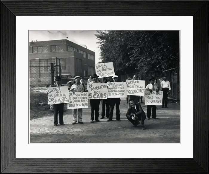 Framed Print : Picketers with Anti-Peaceful Signs Framed Print : Picketers with Anti-Peaceful Signs