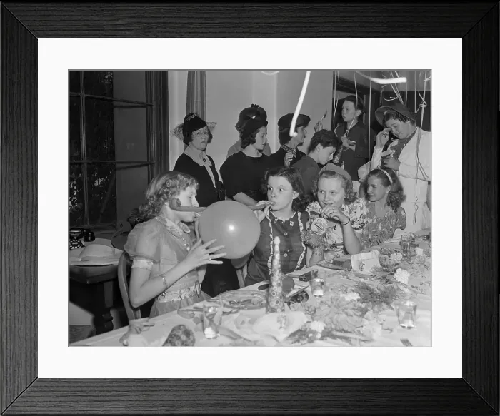 Framed Print : Judy Garland with Friends at Festive Occasion Framed Print : Judy Garland with Friends at Festive Occasion