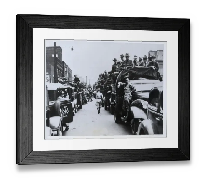 Framed Print : National Guard Troops Wait in Trucks Framed Print : National Guard Troops Wait in Trucks