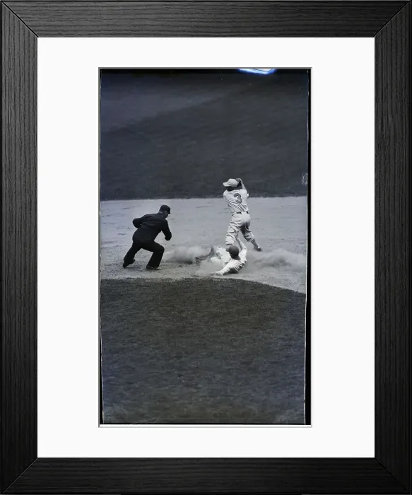 Framed Print : Carl Hubbard Sliding Into Second 1937