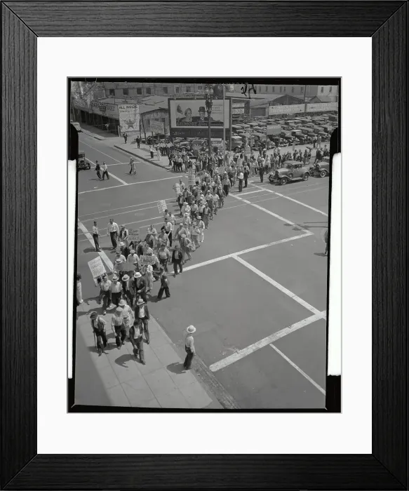 Framed Print : Large Crowd Marching in Street Framed Print : Large Crowd Marching in Street