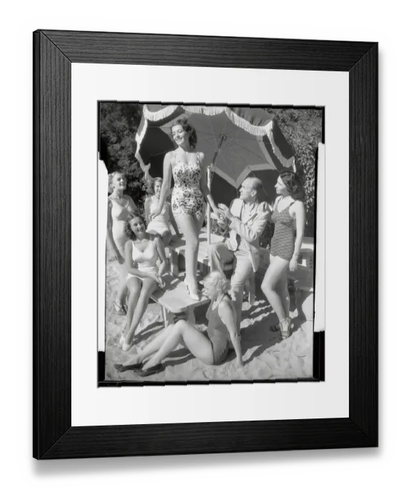 Framed Print : Earl Carroll Looking over Young Ladies