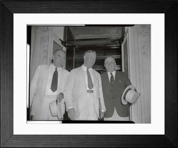 Framed Print : White House Officials Standing with Hats in Hand Framed Print : White House Officials Standing with Hats in Hand