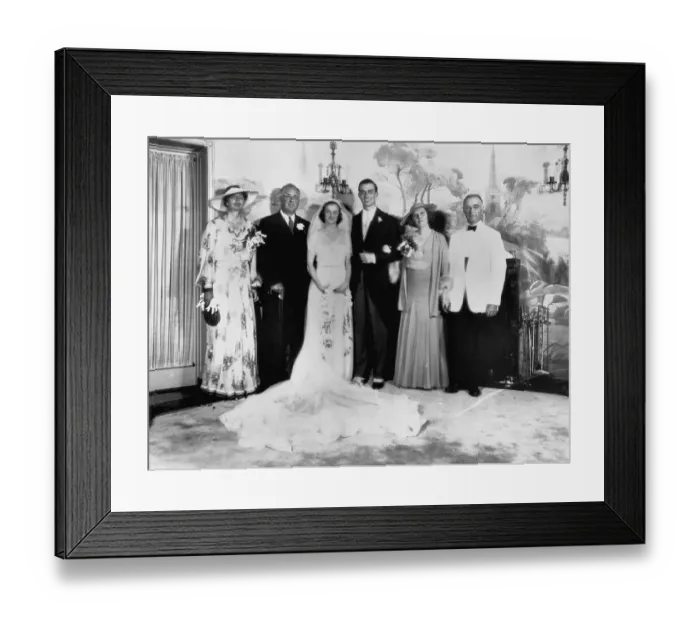 Framed Print : Roosevelts and DuPonts Posing at their Children's Wedding Framed Print : Roosevelts and DuPonts Posing at their Children's Wedding