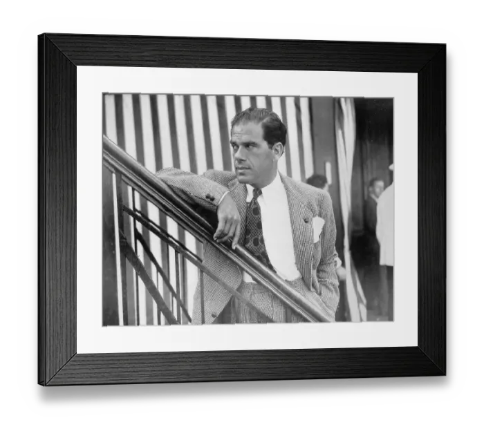 Framed Print : Portrait of Frank Capra on Ship Framed Print : Portrait of Frank Capra on Ship