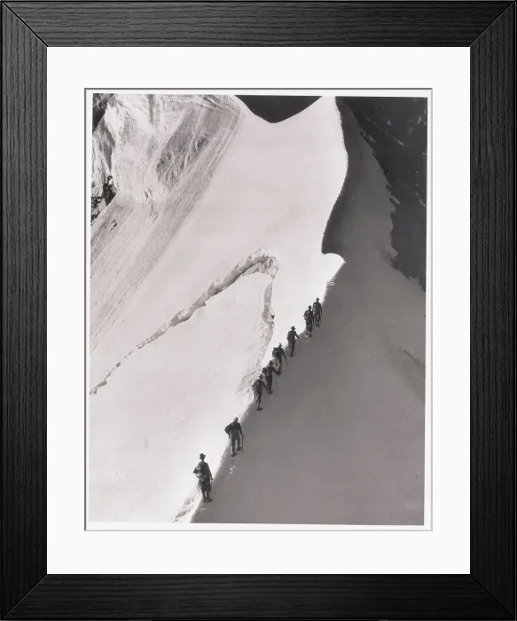 Framed Print : Team Climbing Mountain Framed Print : Team Climbing Mountain