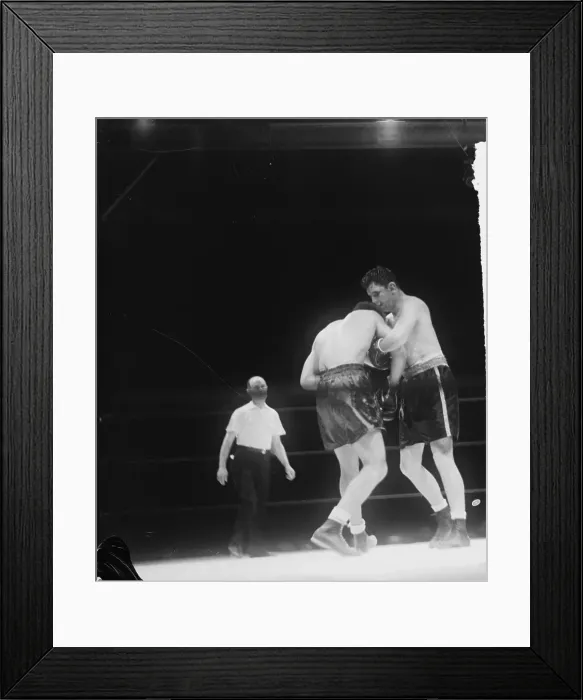 Framed Print : James Braddock Holding Joe Louis During Boxing Match Framed Print : James Braddock Holding Joe Louis During Boxing Match