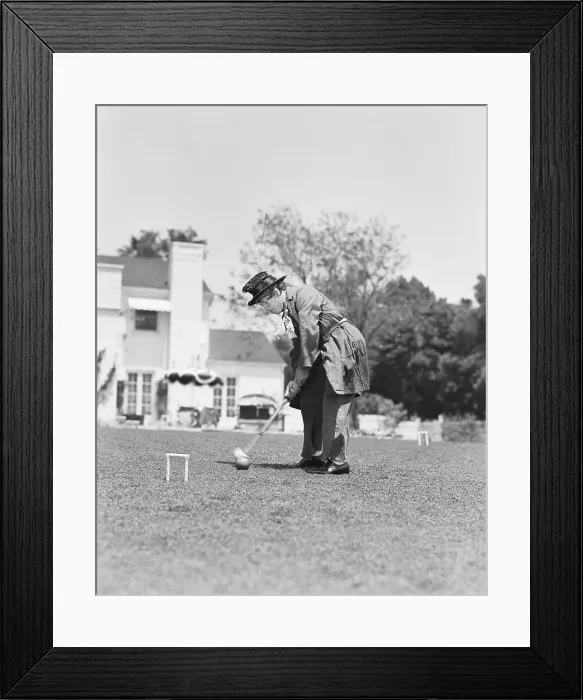 Framed Print : Harpo Marx Playing Croquet
