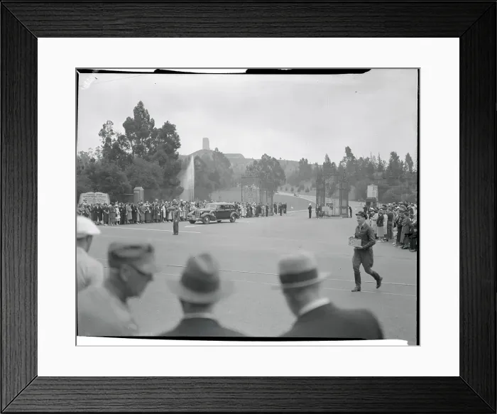 Framed Print : Curious Crowds Gathering at Harlow Funeral Framed Print : Curious Crowds Gathering at Harlow Funeral