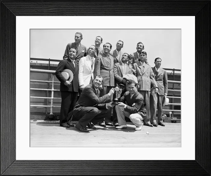 Framed Print : American Golfers Pose with the Ryder Cup Framed Print : American Golfers Pose with the Ryder Cup
