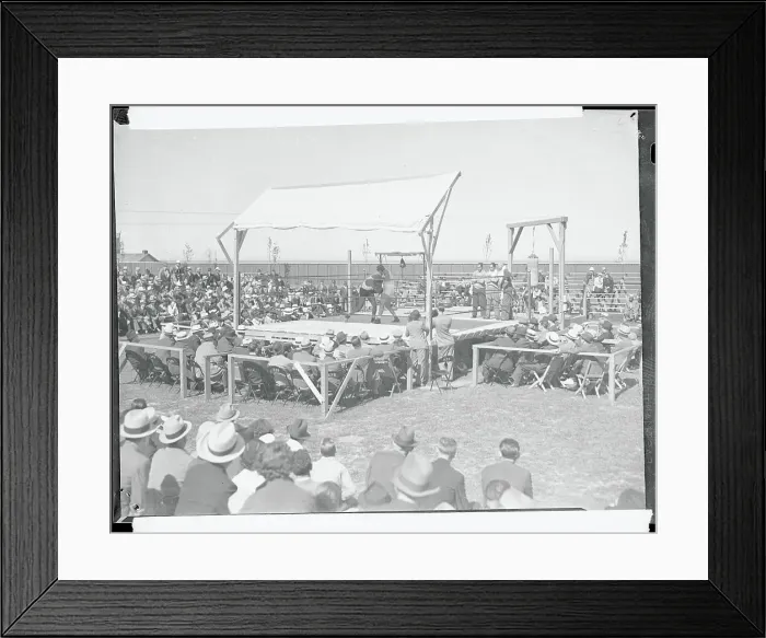 Framed Print : Crowd Watching Boxing Match