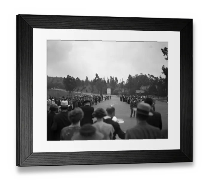 Framed Print : Curious Crowds Gathering at Harlow Funeral Framed Print : Curious Crowds Gathering at Harlow Funeral
