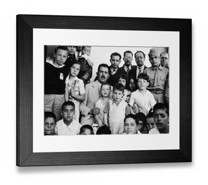 Framed Print : President Cardenas with Spanish War Orphans Framed Print : President Cardenas with Spanish War Orphans