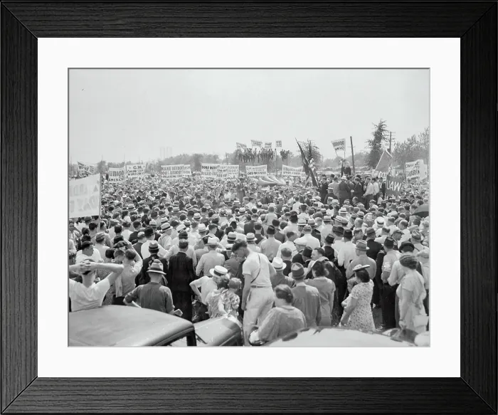 Framed Print : Crowd Listening to Speeches