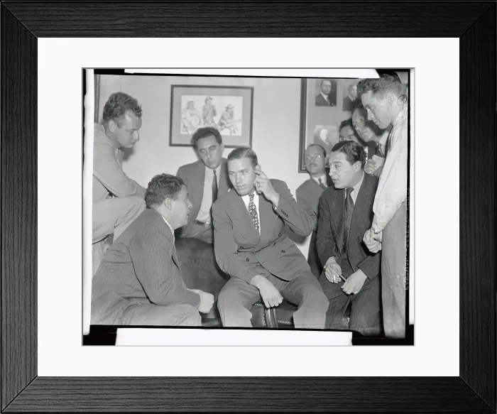 Framed Print : Dizzy Dean in Office with Speaking to Ford Frick and Reporters Framed Print : Dizzy Dean in Office with Speaking to Ford Frick and Reporters